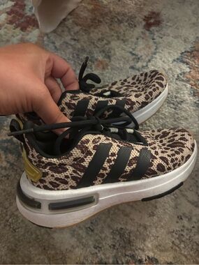 Kids Leopard-Print Lace-Up Platform Sneakers in Brown and Black
